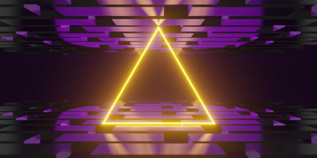 Ilustración de renderizado 3d de fondo de juego estilo cyberpunk abstracto de fondo de pantalla de jugador luz de resplandor de neón de metaverso de ciencia ficción