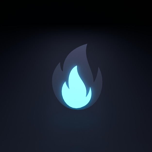 Ilustración de renderizado 3D de icono de fuego