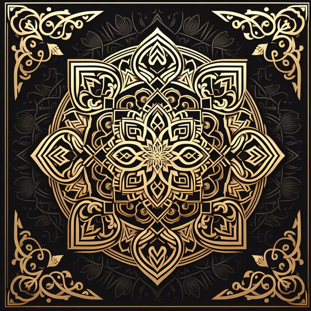 Foto ilustración de renderizado 3d mehndi henna dibujo patrón circular de mandala para tatuaje ai generado
