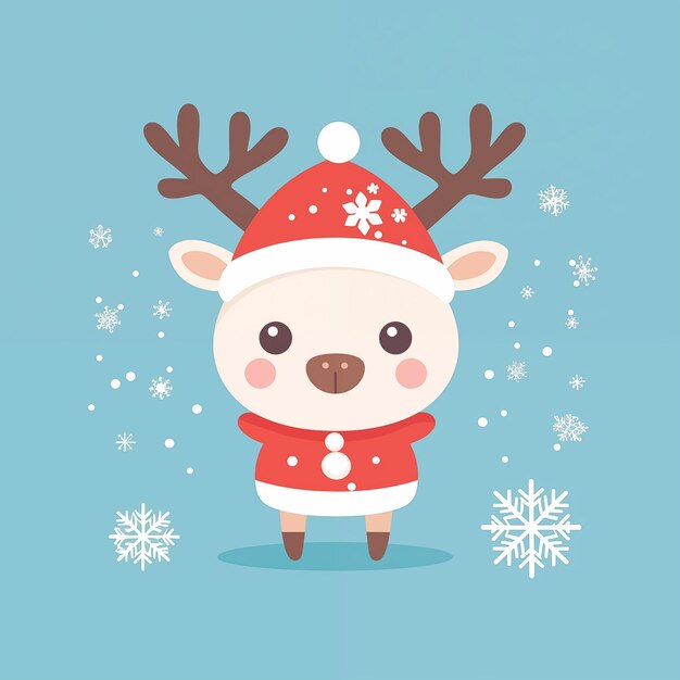 Ilustración de los renos navideños