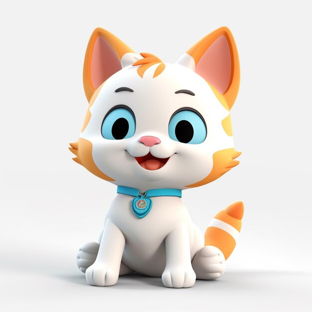 Ilustración de representación 3D de dibujos animados de gato