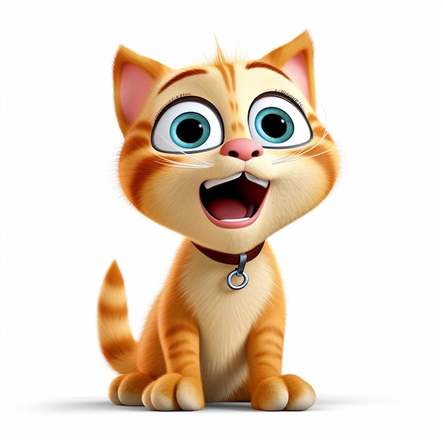 Ilustración de representación 3D de dibujos animados de gato
