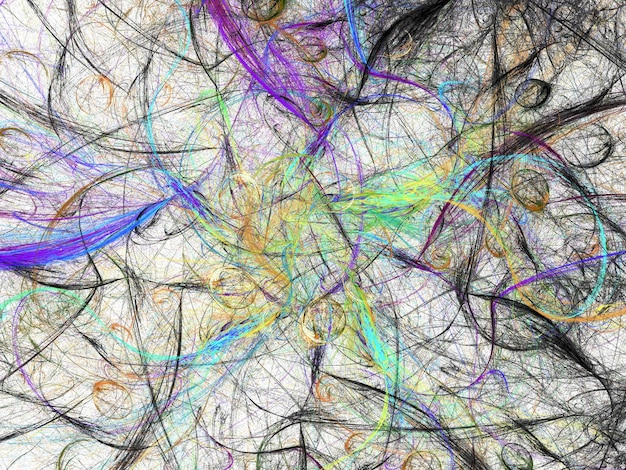 Ilustración de representación 3D de fondo fractal caótico abstracto