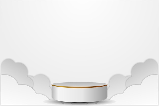 Ilustración representación 3D de un podio con fondo blanco simple
