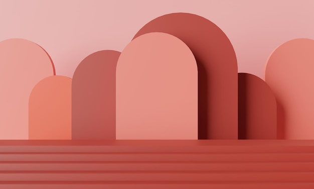 Ilustración de representación 3d del producto de maqueta de exhibición de arte de tablero de pedestal abstracto de fondo