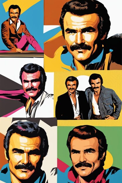 Ilustración del retrato del actor Burt Reynolds