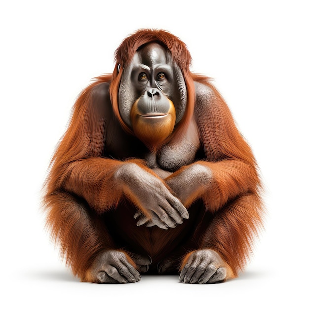 Ilustración retrato blanco orangután