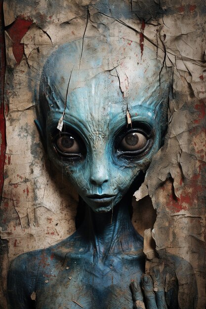 ilustración de retrato extraterrestre