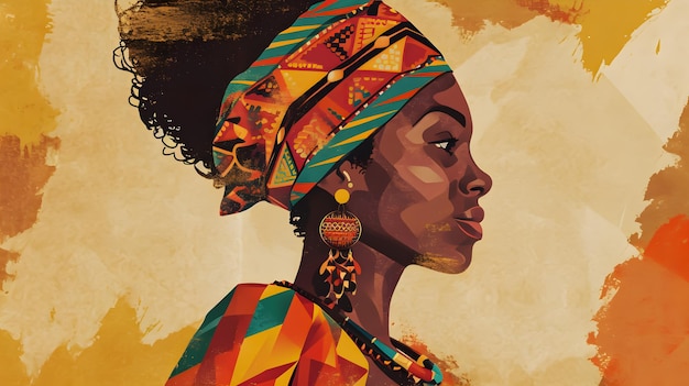 Ilustración del retrato de una mujer negra