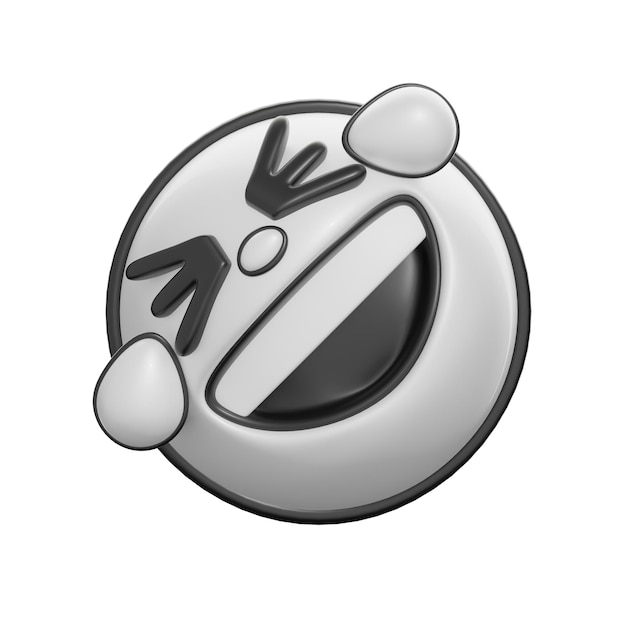 Ilustración retro de emoticones en 3D con cara sonriente