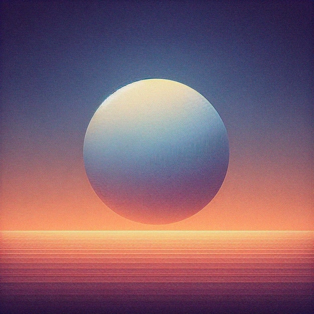 Foto ilustración retro de la puesta de sol con gradiente granulado