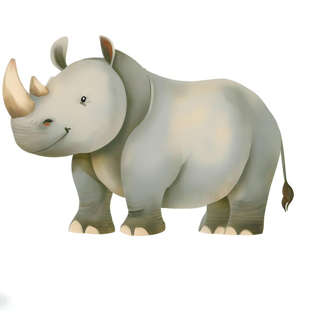 Ilustración de rinoceronte aislado en un fondo blanco