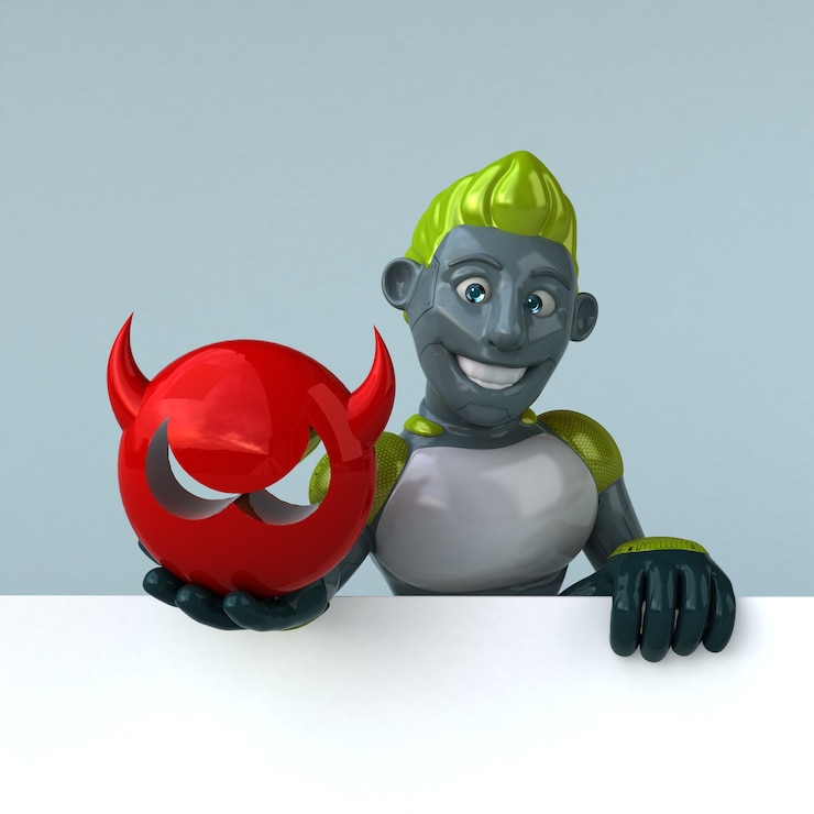 Foto ilustración de robot verde