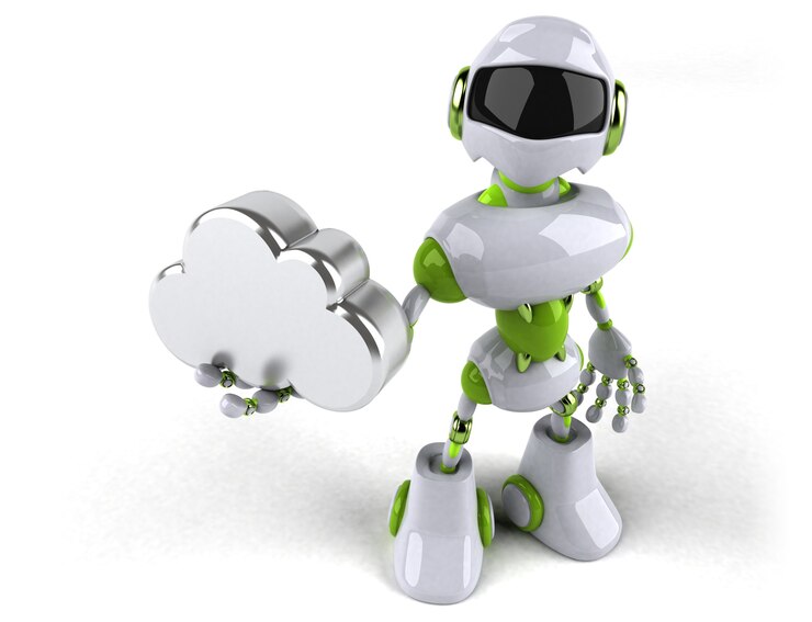 Foto ilustración de robot verde