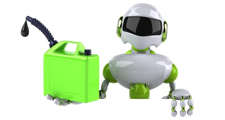 Foto ilustración de robot verde