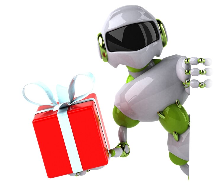 Foto ilustración de robot verde