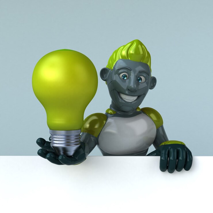 Foto ilustración de robot verde