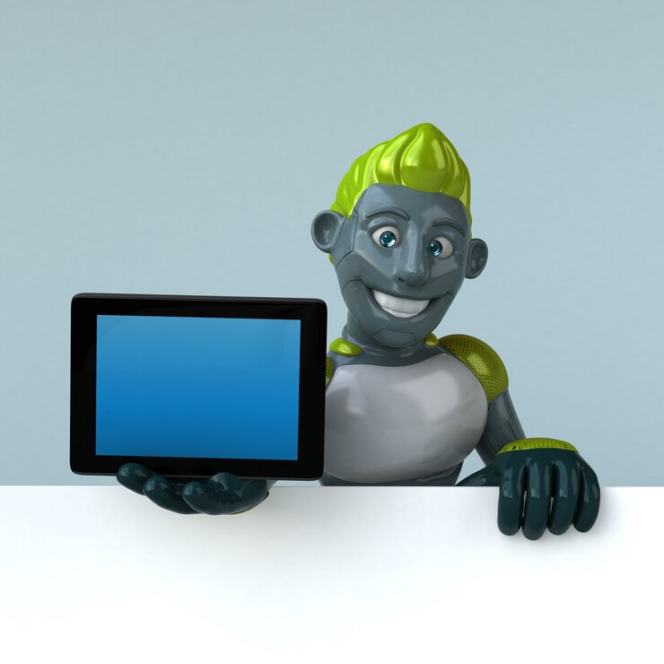 Foto ilustración de robot verde