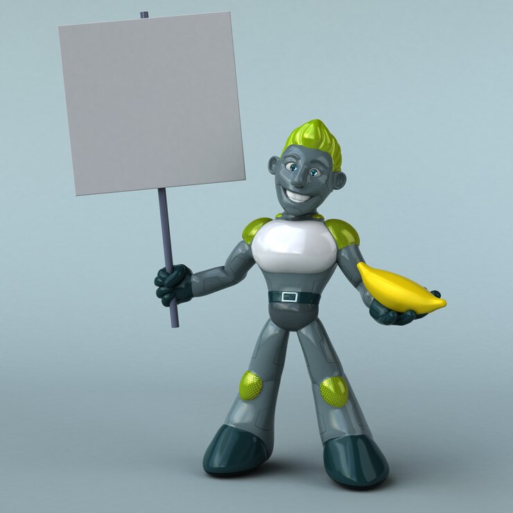 Foto ilustración de robot verde