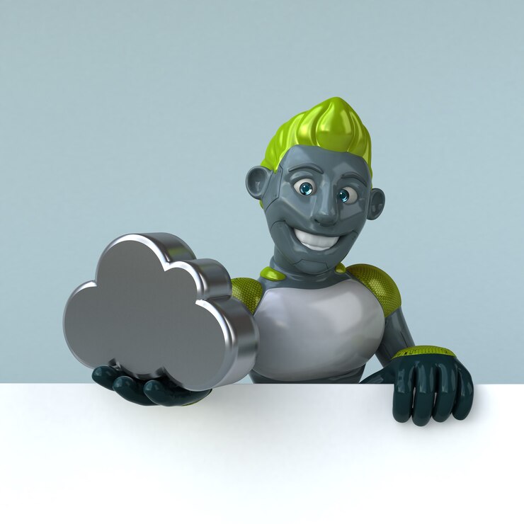Foto ilustración de robot verde