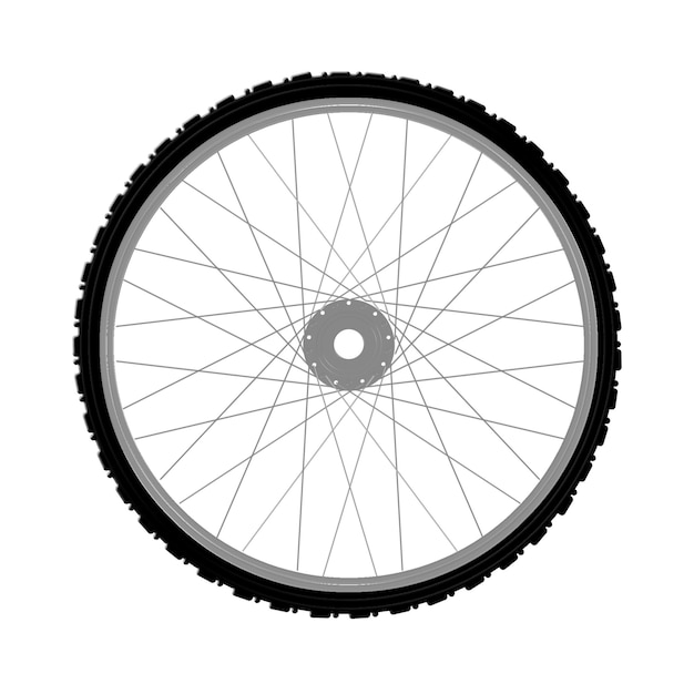 Ilustración de una rueda de bicicleta aislada en un fondo blanco Template de diseño del logotipo de la rueda de la bicicleta Símbolo de la ruedas de la bicicleta goma de montaña neumática válvula ciclo de fitness motocicleta