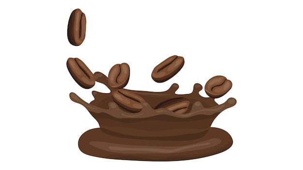 Ilustración de salpicaduras de grano de café