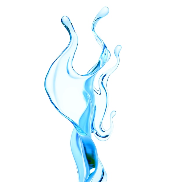 Ilustración de salpicaduras de líquido azul claro