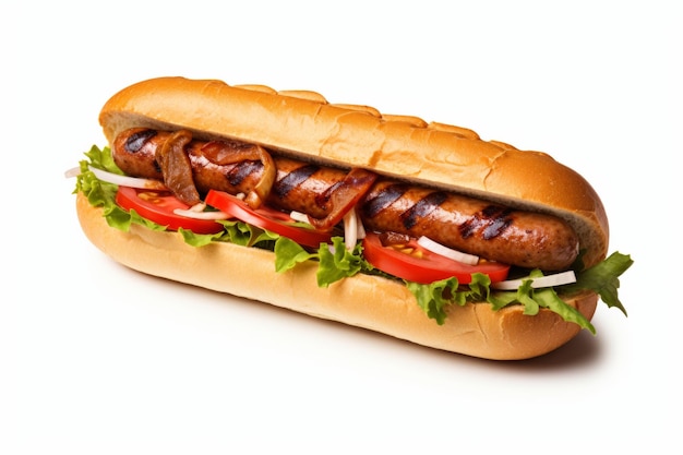 Foto una ilustración de sándwich de salchicha