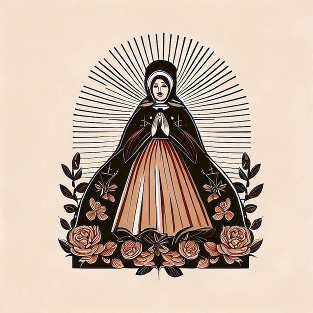 Ilustración de la santa rosa de lima