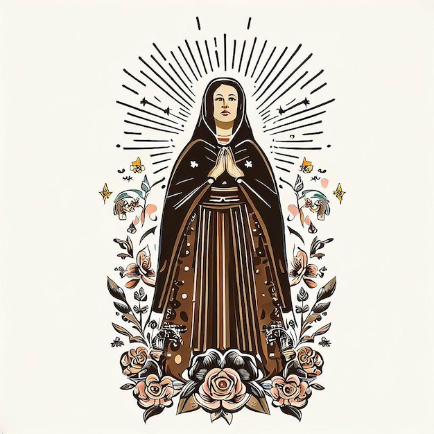 Ilustración de la santa rosa de lima