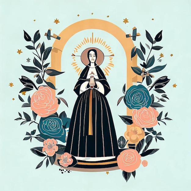 Ilustración de la santa rosa de lima