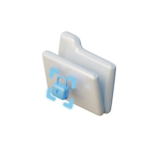 Ilustración de seguridad de carpeta 3D
