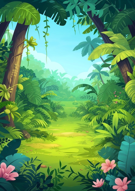 Ilustración de la selva en el fondo