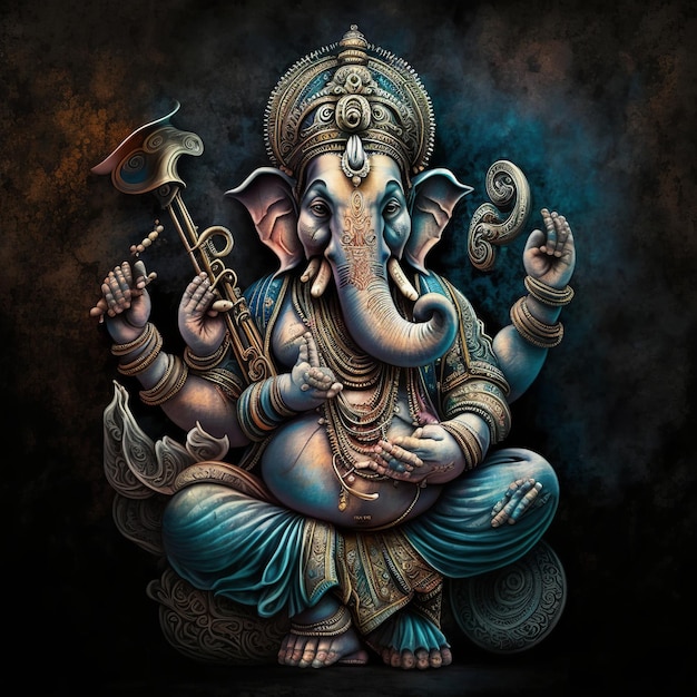 Ilustración del señor Ganesha para ganesh chaturthi Generativo ai