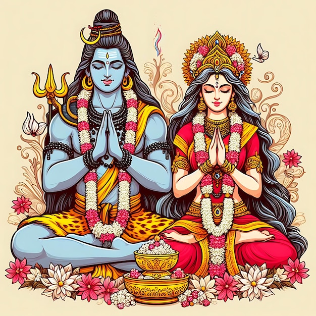 Ilustración del señor Shiv Parvati