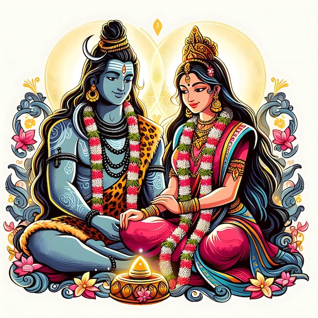 Ilustración del señor Shiv Parvati