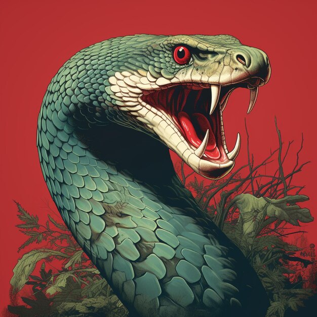 Foto ilustración de una serpiente cobra real