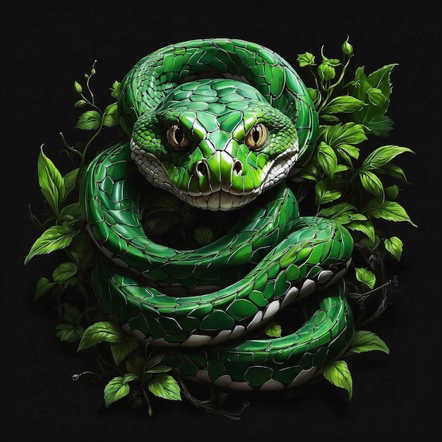 Ilustración de la serpiente verde