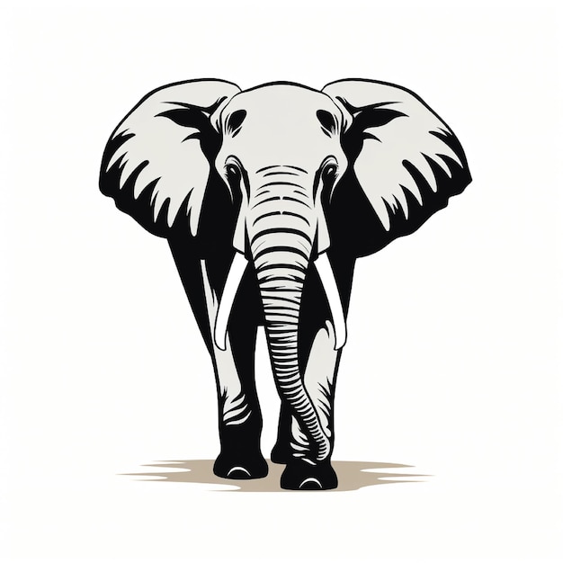 Ilustración de la silueta de un elefante