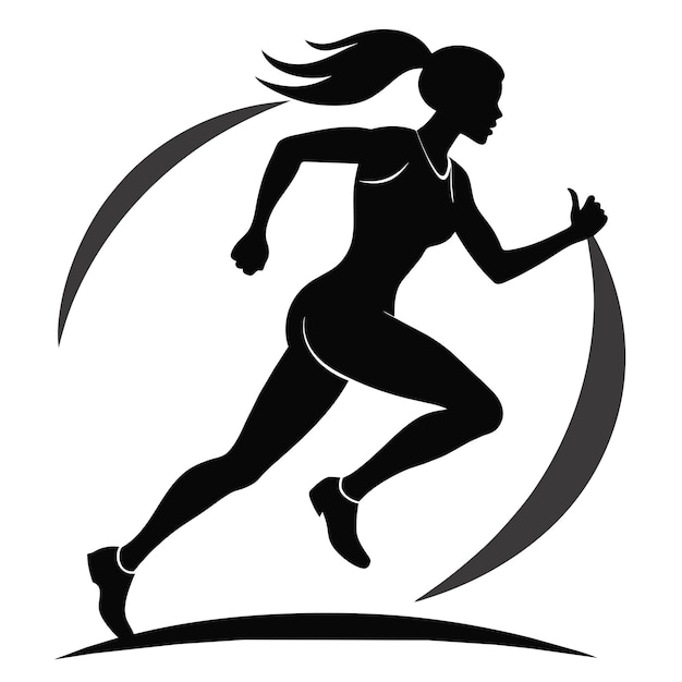 Foto ilustración de la silueta de una mujer corriendo