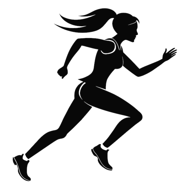 Foto ilustración de la silueta de una mujer corriendo