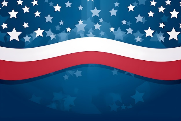 Ilustración simple de banner de colores de bandera de Estados Unidos