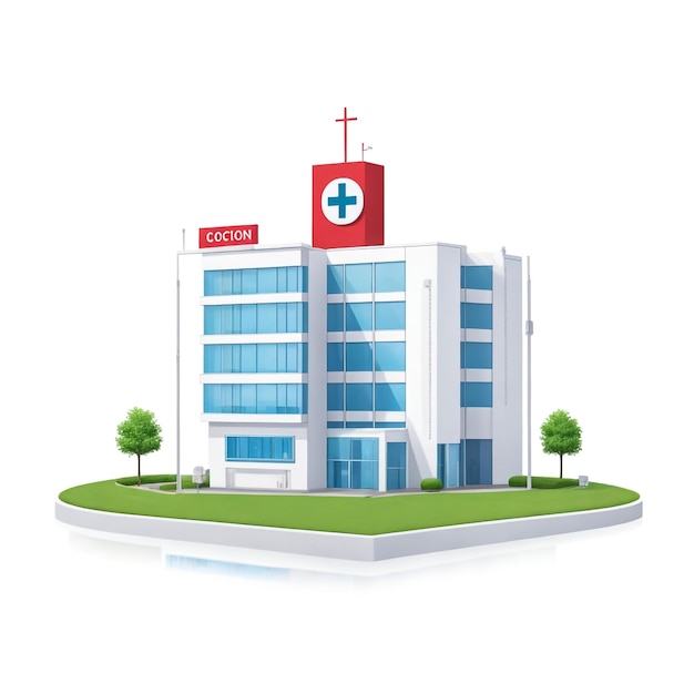 Una ilustración simple de un hospital