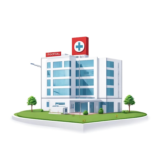 Una ilustración simple de un hospital