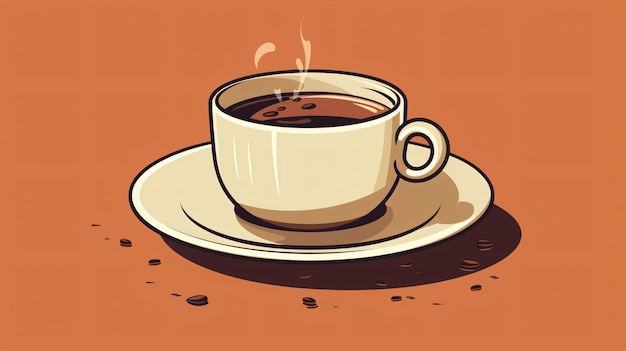 Ilustración simple de una taza de café