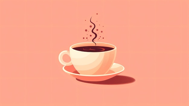 Ilustración simple de una taza de café