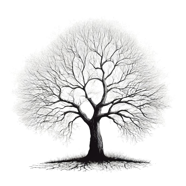 Foto ilustración sobre un árbol de fondo blanco