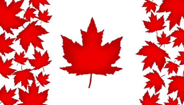 Ilustración sobre el tema del Día de Canadá en colores nacionales