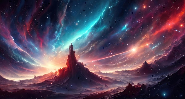 Foto ilustración sobresaliente de la galaxia portal y el espacio cósmico en estrellas majestuosas y brillantes