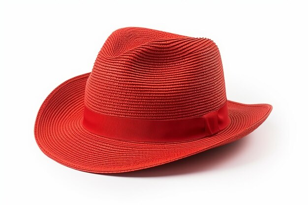 Ilustración de sombrero de playa femenino sombrero rojo sombrero panameño vintage mujer generativo ai